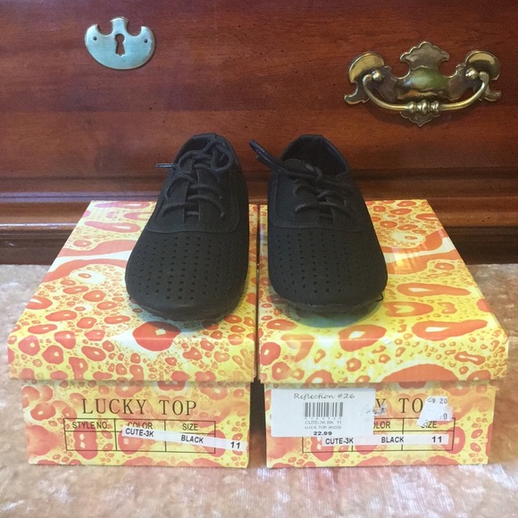LUCKY TOP “CUTE-3K” Black Lace-Up Oxfords NIB 11 - Picture 6 of 7